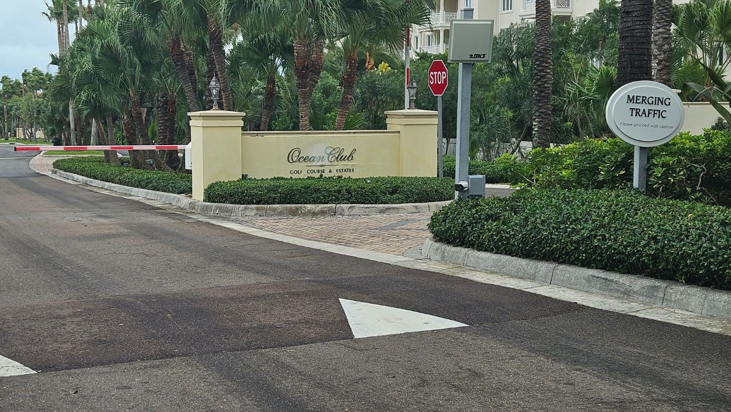 Gated entrance to a golf course and estates community